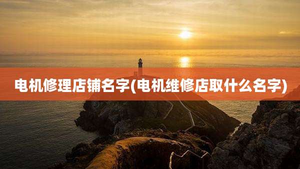 电机修理店铺名字(电机维修店取什么名字)