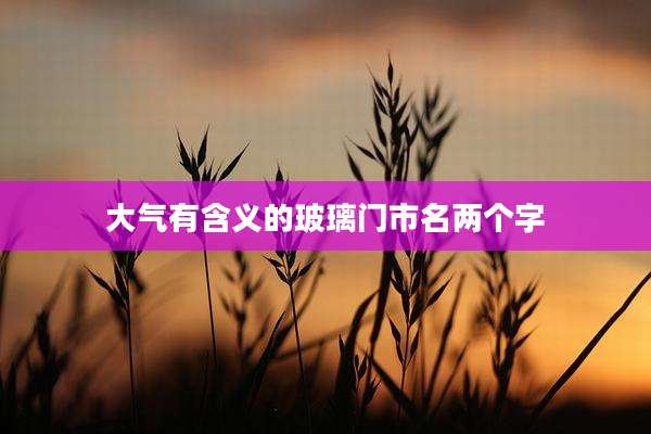 大气有含义的玻璃门市名两个字