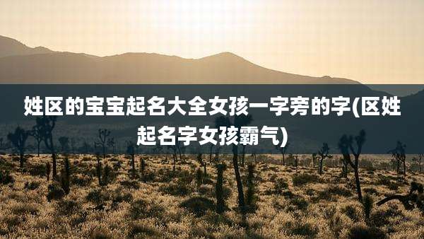姓区的宝宝起名大全女孩一字旁的字(区姓起名字女孩霸气)