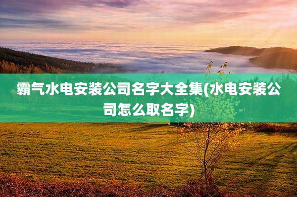 霸气水电安装公司名字大全集(水电安装公司怎么取名字)
