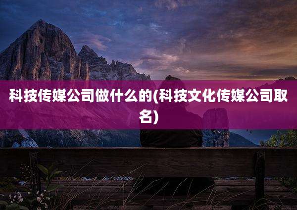 科技传媒公司做什么的(科技文化传媒公司取名)