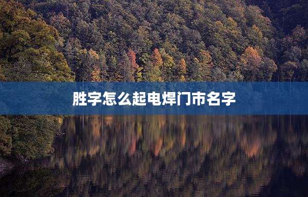 胜字怎么起电焊门市名字