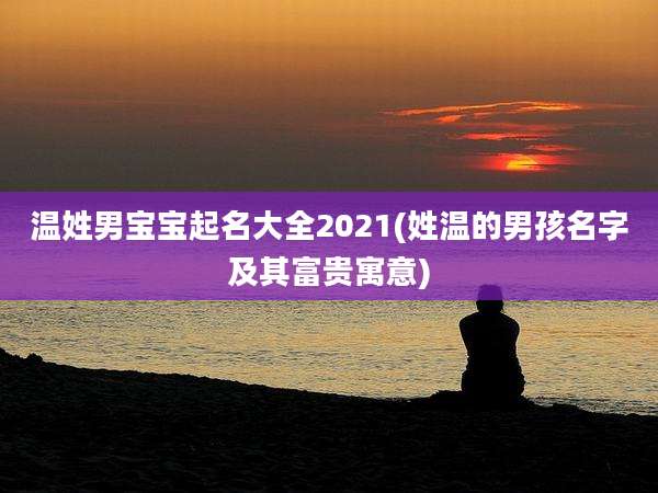 温姓男宝宝起名大全2021(姓温的男孩名字及其富贵寓意)