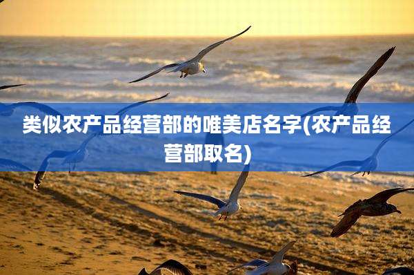 类似农产品经营部的唯美店名字(农产品经营部取名)