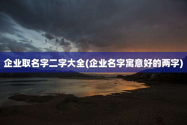 企业取名字二字大全(企业名字寓意好的两字)