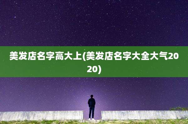 美发店名字高大上(美发店名字大全大气2020)