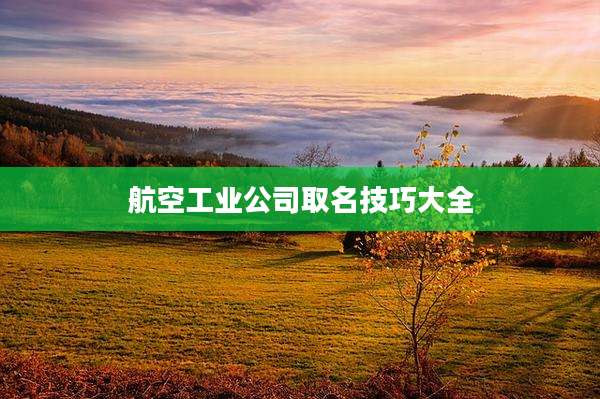 航空工业公司取名技巧大全