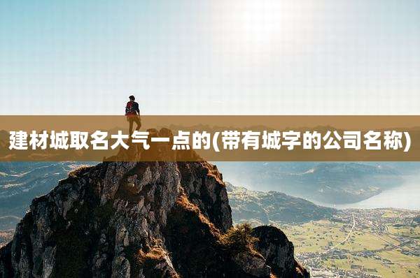 建材城取名大气一点的(带有城字的公司名称)