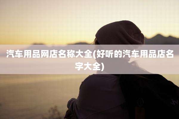 汽车用品网店名称大全(好听的汽车用品店名字大全)