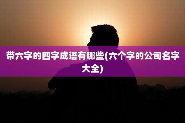带六字的四字成语有哪些(六个字的公司名字大全)