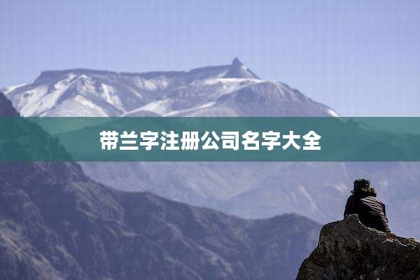 带兰字注册公司名字大全