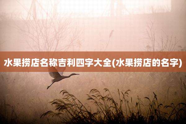 水果捞店名称吉利四字大全(水果捞店的名字)
