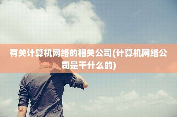 有关计算机网络的相关公司(计算机网络公司是干什么的)