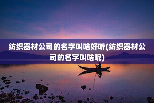 纺织器材公司的名字叫啥好听(纺织器材公司的名字叫啥呢)
