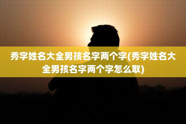 秀字姓名大全男孩名字两个字(秀字姓名大全男孩名字两个字怎么取)