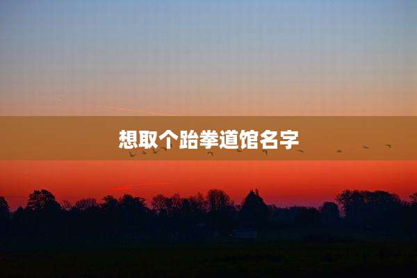 想取个跆拳道馆名字