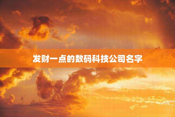 发财一点的数码科技公司名字