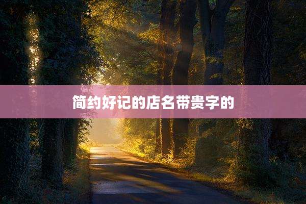简约好记的店名带贵字的