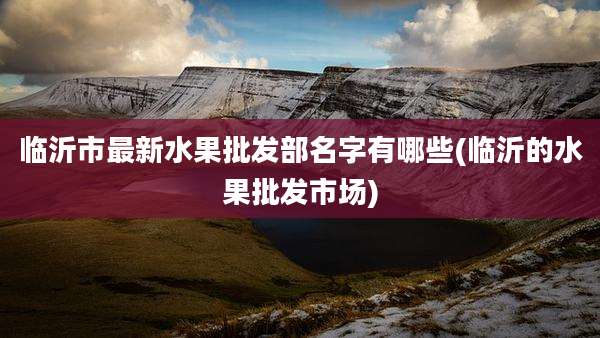 临沂市最新水果批发部名字有哪些(临沂的水果批发市场)