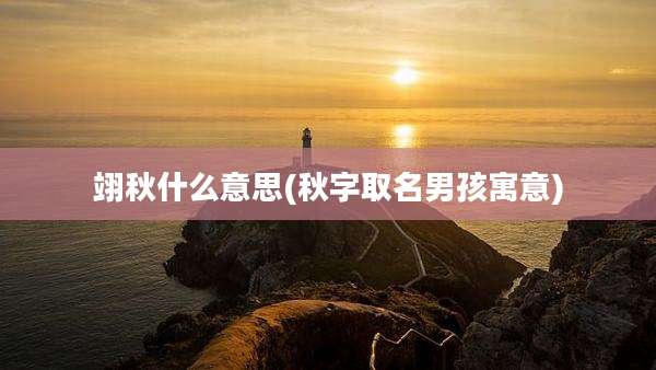 翊秋什么意思(秋字取名男孩寓意)