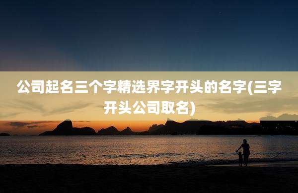 公司起名三个字精选界字开头的名字(三字开头公司取名)
