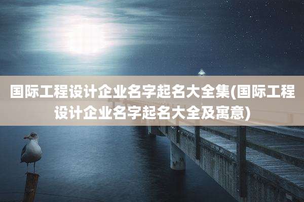 国际工程设计企业名字起名大全集(国际工程设计企业名字起名大全及寓意)