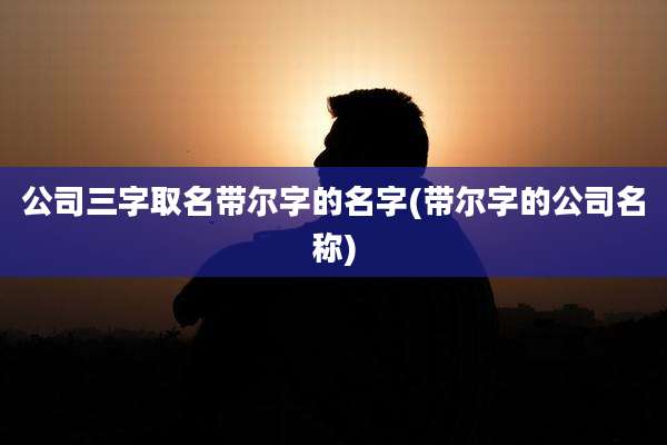 公司三字取名带尔字的名字(带尔字的公司名称)