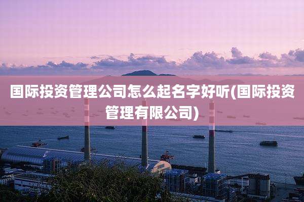 国际投资管理公司怎么起名字好听(国际投资管理有限公司)