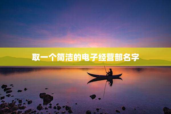 取一个简洁的电子经营部名字