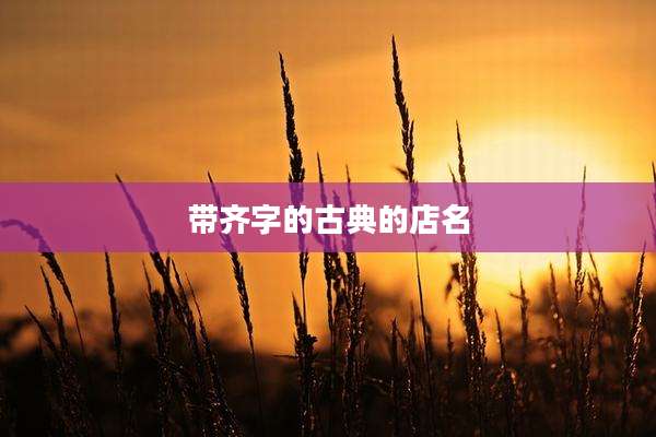 带齐字的古典的店名