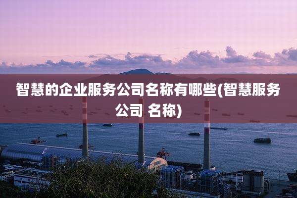 智慧的企业服务公司名称有哪些(智慧服务公司 名称)