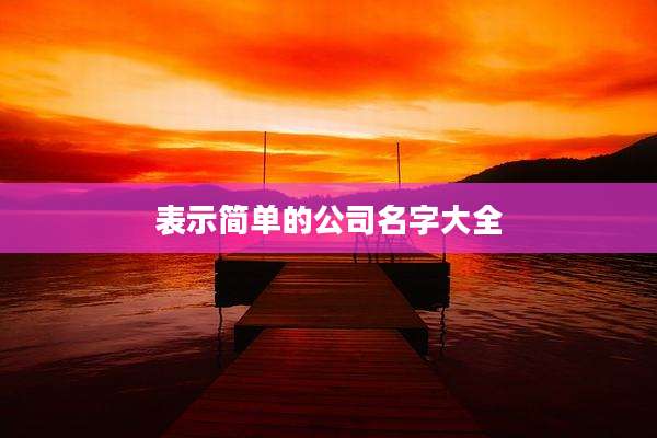 表示简单的公司名字大全