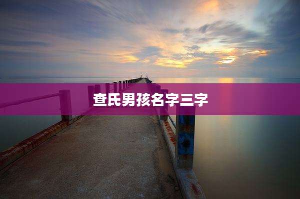 查氏男孩名字三字