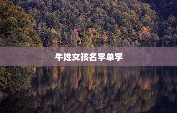 牛姓女孩名字单字