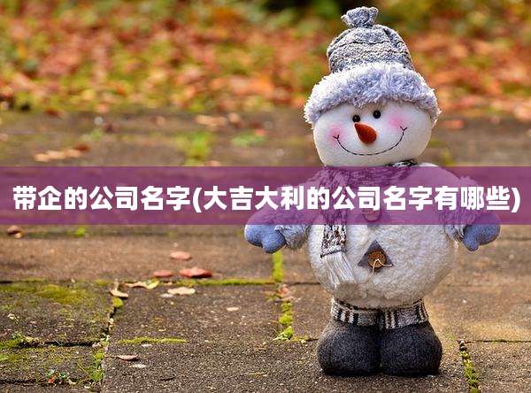 带企的公司名字(大吉大利的公司名字有哪些)