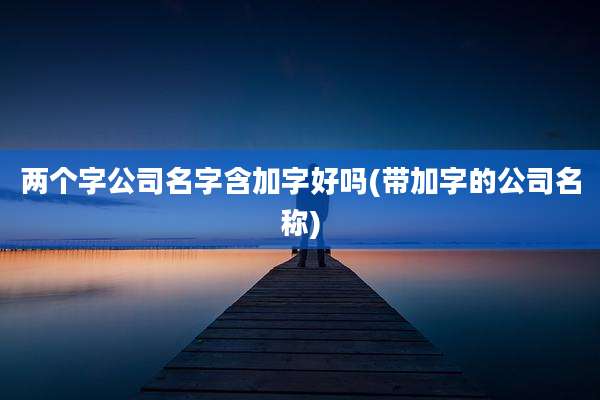 两个字公司名字含加字好吗(带加字的公司名称)