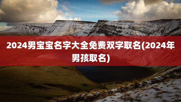 2024男宝宝名字大全免费双字取名(2024年男孩取名)