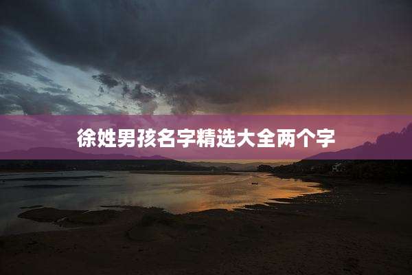 徐姓男孩名字精选大全两个字
