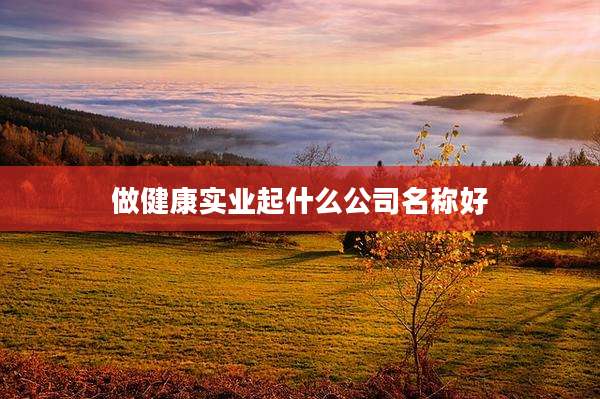 做健康实业起什么公司名称好