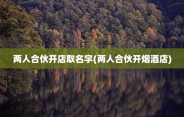两人合伙开店取名字(两人合伙开烟酒店)