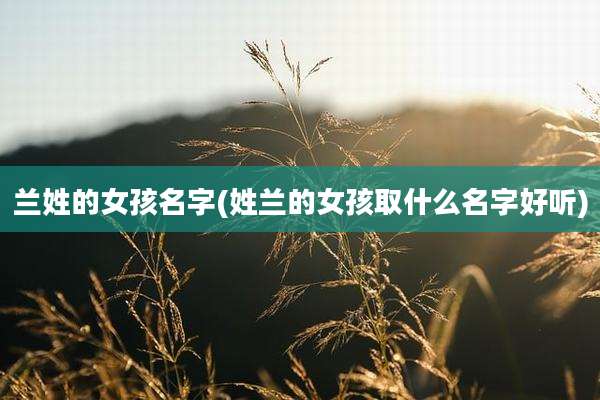 兰姓的女孩名字(姓兰的女孩取什么名字好听)