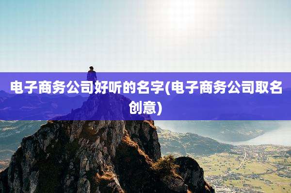 电子商务公司好听的名字(电子商务公司取名创意)