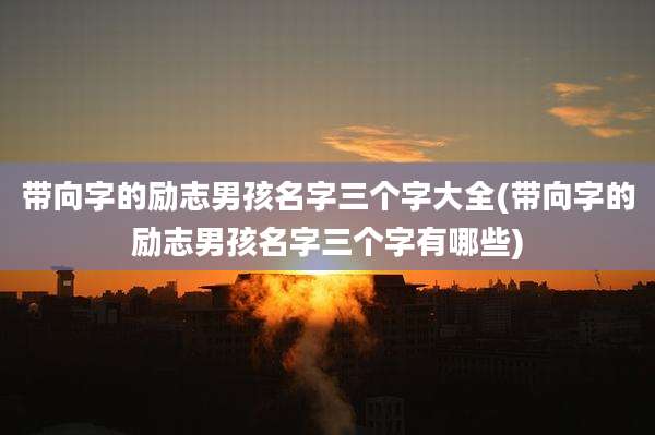带向字的励志男孩名字三个字大全(带向字的励志男孩名字三个字有哪些)