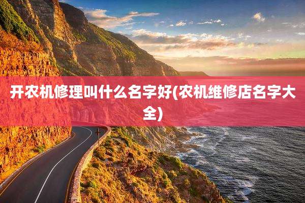 开农机修理叫什么名字好(农机维修店名字大全)