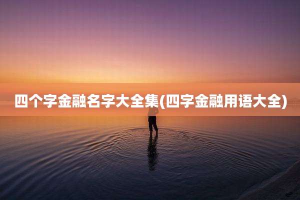 四个字金融名字大全集(四字金融用语大全)