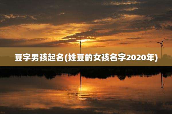 豆字男孩起名(姓豆的女孩名字2020年)