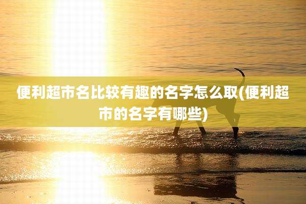 便利超市名比较有趣的名字怎么取(便利超市的名字有哪些)
