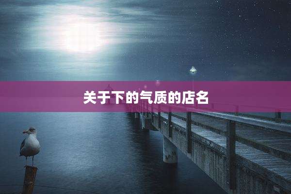 关于下的气质的店名