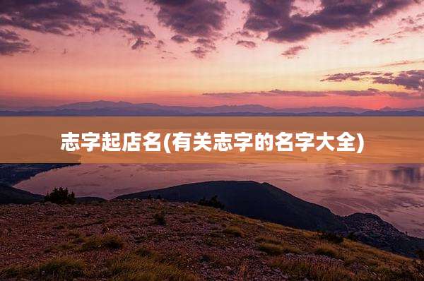 志字起店名(有关志字的名字大全)
