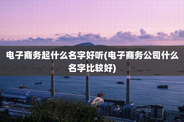 电子商务起什么名字好听(电子商务公司什么名字比较好)